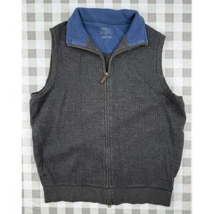 Pendleton Ribbed Sweater Vest Blue Collar Coastal Grandpa